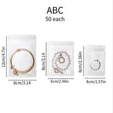 50/100pcs Transparent Jewelry Zipper Bags - Rust-Proof Self-Sealing Waterproof Plastic Pouches, Suitable For Rings, Earrings, Necklaces - Portable Travel Storage Box, Scratch-Resistant Protection Design, Semi-Transparent Lining - View 16