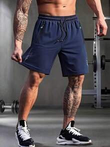3pcs Men's Casual Sports Shorts, Pockets With Zipper And Drawstring, Suitable For Summer Fitness, Running And Outdoor Activities. - Multicolor - View 7
