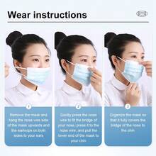 Cofoe Face Mask, 50pcs Blue Disposable Masks, 3-Ply Non-Woven Fabric Protective Masks, With Elastic Ear Loops, Breathable Dust-Proof, Suitable For Adults - View 7