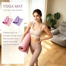 1 buah Matras Yoga EVA Anti Selip Ekstra Lebar Ukuran 173*0.4cm, Matras Latihan Lipat Portabel, Cocok untuk Pemula, Matras Kebugaran, Matras Tari Pilates Yoga - MultiWarna - View 4