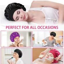 Women's Natural Curly Hair Satin Silk Sleep Cap, Loose Beanie Style Sleep Bonnet - Multicolor - View 4