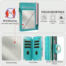 1pc Compatible With Apple 17 Pro Max Phone Case With Zipper Wallet Design, Faux Leather A57 Portable Crossbody Coin Holder Protective Shell, Note 15 PRO Phone Protective Case (Global Version Model, Not Local Model) - Blue - View 7
