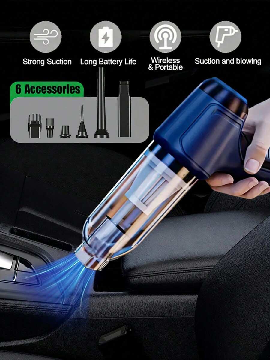 三合一车载吸尘器，高吸力便携式无线吸尘器，干湿两用，2400mAh