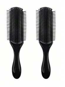 Premium Professional Classic Styling Curling Comb 9-Row Black Hair Comb Suitable For Wet And Dry Hair Perfect For Distribution And Styling Anti-Static Gentle On Scalp Ergonomic Handle Durable Bristles Suitable For All Hair Types Unisex - Multicolor - View 19