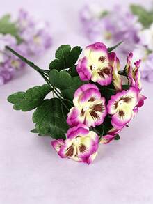 3pcs Artificial Small Wildflowers, Viola, Daisy, UV-Resistant Fake Plastic Flowers, Bulk, Suitable For Home, Wedding, Kitchen Garden, Dining Table, Indoor/Outdoor Decor (Mixed Colors), Valentine's Day, Birthday, Graduation Gift - Multicolor - View 3