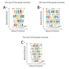 3/1pc Positive Affirmation Quote Wall Stickers Boho Multicolor Hand Drawn English Spanish Motivational Letter Removable PVC Inspirational Decals For Bedroom Home Decor - A - View 4