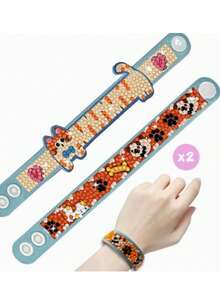 2 Sets 5D DIY EVA Diamond Painting Bracelets, Rhinestone Bracelet Handmade Kit, Mosaic Gemstone Sticker Bracelet Making Set, Creative Handmade Art Decor Gift - Sets - View 11