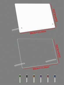Transparent Acrylic Vertical Weekly & Monthly Planner Memo Board, Reusable & Erasable Set (With 6 Randomly Colored Whiteboard Pens, Black Board Comes With 2 Whiteboard Pens As Shown In The Picture) Back To School, Cork Board, Pin Board, Vision Board - Transparent - View 13