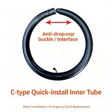 14*2.125 Bent Valve Inner Tube, Specially Designed For 14-Inch Wheel Diameter, Tire Width 1.75-2.50 Inches Electric Bicycles, Small Wheel Commuter Bikes And Some Electric Scooters, Core Compatibility Requirement Is Rim Supports Tool-Free Installation (C-Type Rim) And Valve Hole Matches Bent Valve Angle - Black - View 3