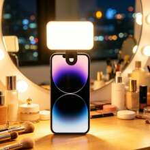 Rechargeable Portable LED Fill Light Selfie Light Mirror Makeup Light With 3 Lighting Modes LED Phone Fill Light Clip-On Fill Light Suitable For Makeup Live Streaming Video Calls 250mAh - Square Fill Light - View 2