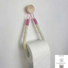 10pcs Handmade Jute Rope Toilet Paper Holder, Vintage Style Hook, Wall-Mounted Towel Ring, Toilet Paper Holder With Hook, Towel Rack, Natural Jute Rope, Bathroom Accessories - Multicolor - View 11