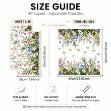 Butterfly Floral Grassland Static Cling Window Film, Butterfly Wildflower Wall Sticker Border, Privacy Protection Sticker, Glue-Free, UV Protection, Sunshade Temperature Control, Bathroom Frosted Glass Sticker, Home Decor - Butterflies In the Flowers - View 11