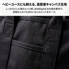 アルファベットプリント 多仕切り キャンバス トートバッグ 天ファスナー付き A4 自立型 大容量 帆布 ショルダーバッグ 通勤 通学 レディース - ブラック - チェックする 6