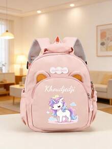 Kids Accessories Mini Back To School Personalized Bear Backpack Cute Cartoon Princess Cat Unicorn Bow Print Nylon Adjustable Strap Birthday Gift Daily - Multicolor - View 16