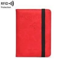 2件/1件 RFID 防盜旅行護照夾，極簡時尚多格錢包，多功能卡片與文件收納夾，防盜護照收納盒，適合海外度假與商務出差 - 彩色 - 查看 8