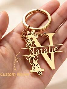 1pc Customized Name Keychain, Personalized Gift, Unisex Name Pendant Keyring, Car Keychain, Backpack Keychain, Backpack Accessories, Decorative Gift For Family And Friends, Couples Gift, Back To School Gift, Graduation Gift, Gift For Women - Multicolor - View 13