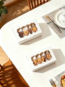 50pcs/30pcs/10pcs/1pc Kotak Dessert Putih dengan Jendela, Kotak Kemasan Cokelat, Ukuran 7*4.3*1.5 Inci, Cocok untuk Cokelat, Kue Pastri, Biskuit, Makanan Penutup, Donat, Sempurna untuk Ulang Tahun, Pesta, Pertemuan, dan Natal. - MultiWarna - View 5