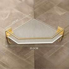 1/2pcs Bathroom Corner Shelf, No-Drill Adhesive Installation, Space-Saving Storage Rack, Easy To Install, Durable Rust-Proof Structure, Suitable For Home Decor, Room Decor, Bathroom Accessories And Bathroom Storage - Multicolor - View 5