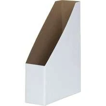 Cardboard Magazine Files, 5-Pack, White, Suitable For A4, 7 Cm Wide. They Keep Papers And Magazines Organized At Your Workspace. - White - View 2