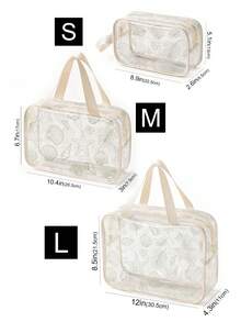 Multifunctional Toiletry Bag, Transparent PVC Makeup Bag, Portable Large Capacity Travel Transparent Makeup Bag, Zippered Makeup Box, Makeup Beauty Storage Bag, Handheld Toiletry Bag, Beach Bag, Makeup Brush Storage Bag, Towel Storage Bag, Beach Accessories, Home Decor Essential, Bohemian Style, Suitable For Holiday Beach Use, Bathroom Storage, Bedroom Storage - Ocean World - View 5
