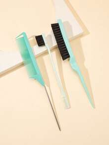 Hair Comb Set, Fluffy Hair Brush, Tail Comb And Edge Comb, Suitable For Styling Hairline And Back Of Head, Convenient For Combing And Smoothing Hair. Hair Styling Tools, Hair Products And Accessories - Mint Green - View 7