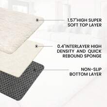 EDIMENS Runner Rug Hallway 300cm Long, Non Slip Runner For Hallway Black, Washable Bathroom Runner Rug For Kitchen, Fluffy Area Rugs For Hallway, Living Room, Bedroom, Bathroom, Bedside Rug - Ivory White - View 9
