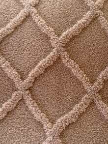 One Piece Of Diamond-Patterned Woolen Blanket. Super Soft And Fine. Double-Sided For Warmth. Suitable For Household Bed Sheets, Office Nap Blankets, Sofa Blankets, Car Blankets And Air Conditioning Blankets. - Beige - View 9