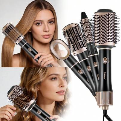 Hatteker Cepillo de Aire Caliente 4 en 1 para Mujeres Peine Secador de Cabello para Uso en Salón Rizado y Alisado