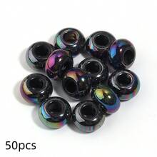 50Pcs Acrylic Colorful Abacus Beads Large Hole Wheel Beads Suitable For DIY Bracelets Keychains Necklaces Stationery Pens Holiday Decorations Abacus Beads Tassel Dreamcatcher Making Hanging Rope Beads - Multicolor - View 17