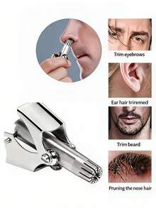 2/3pcs Stainless Steel Nose Hair Trimmer, Unisex, Manual Anti-Allergic Ear & Nose Hair Trimming Scissors, Washable Without Battery, Small Round Head Precise Trimming, Smooth Metal Texture - Multicolor - View 11