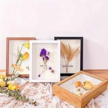 1pc Wooden DIY Decorative Photo Frame, Used For Making Dried Flower Frame, Photo Display Frame, Birthday, Wedding, Anniversary Silhouette Box, National Day Gift, Frame Only - Multiple Styles - View 7