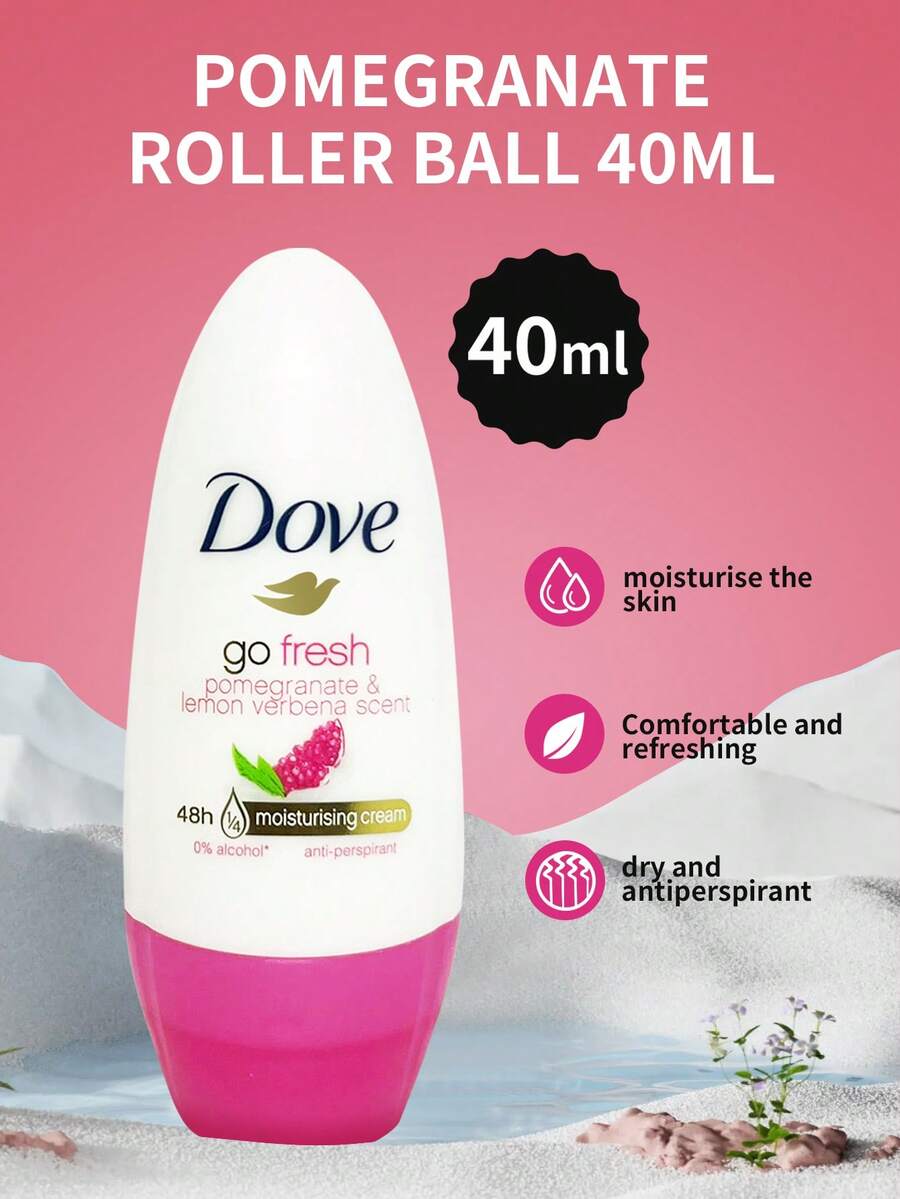 Dove 女用滾珠止汗劑 1 瓶 40ml 多汁石榴甜果香 長效清新保濕腋下除臭劑 適合購物約會日常休閒時光 - 新40ml 石榴 女士 - 查看 1