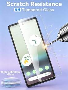 2 عبوة واقي شاشة ل- 10 Pro 10 9 Pro 9A 9 8A 8 7A 7 6A 6 من الزجاج المقوى، حواف منحنية دقيقة، متوافق مع الحافظات، خالي من الفقاعات، شفاف عالي الدقة، سهل التركيب - شفاف - مشاهدة 2
