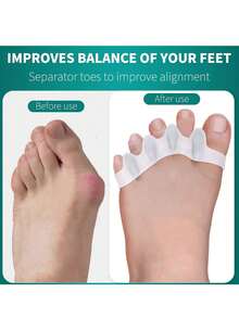 2 Toe Dividers, Silicone Toe Pads For Correct Alignment Of Toes, Toe Expanders For Hallux Valgus To Restore The Original Shape Of Overlapping Toes - Wallpaper - View 5
