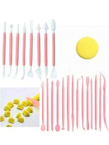 23Pcs Pink Clay Sculpting Tools Set Double Ended For Pottery Craft DIY Artists Hobbyists Beginners - Multicolor - View 1