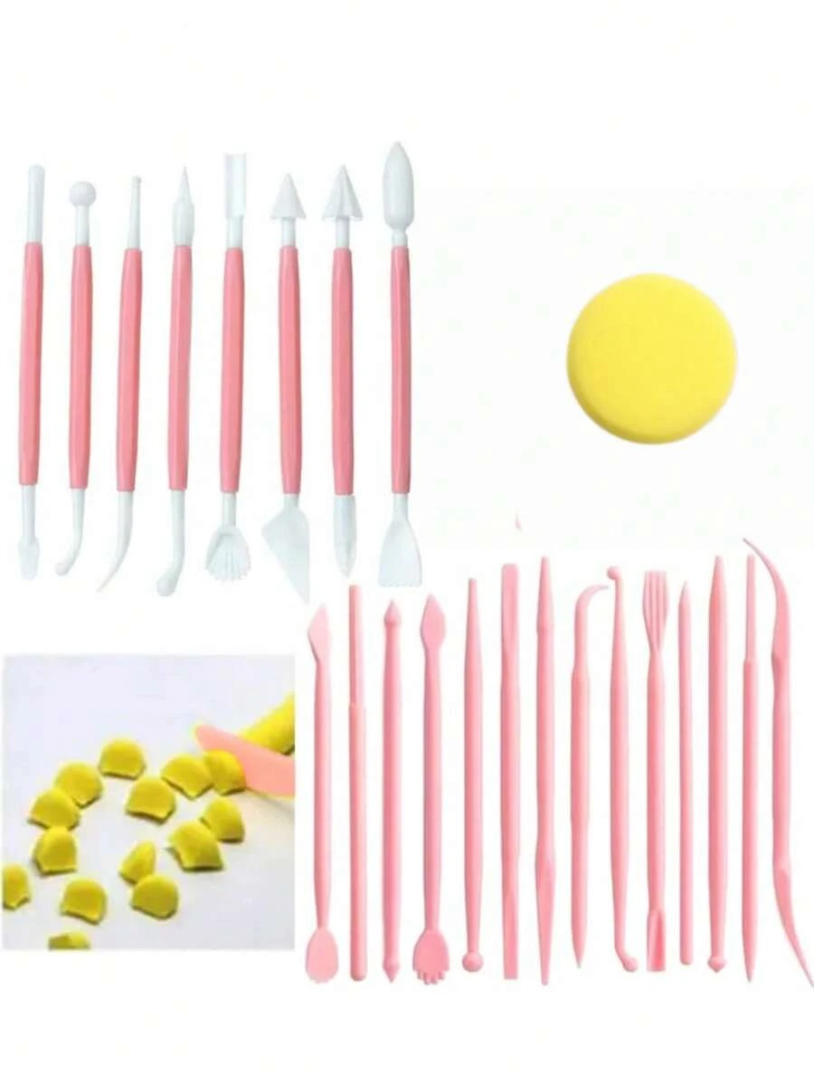 23Pcs Pink Clay Sculpting Tools Set Double Ended For Pottery Craft DIY Artists Hobbyists Beginners - Multicolor - View 1