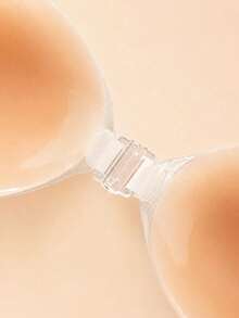 Adhesive Silicone Bra, Waterproof Strapless Backless Sticky Bra, Reusable Invisible Lifting Bra, Suitable For Wedding Dress, Swimwear And Summer Tops - Apricot - View 2