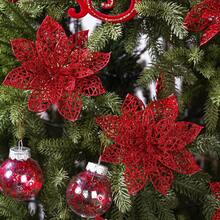 1pc Red Christmas Wreath Decoration - Christmas Tree Display Decor, Holiday & Party Decoration With Hanging Ring (Red) Home Decor Christmas Decor Room Decor - Multicolor - View 5
