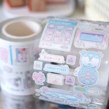 35cm/Loop Cute Retro Y2K Internet Electronic Kitten Pet Die Cut Sticker For DIY Goo Card Journal Scrapbooking Photo Card Phone Case Collage Supply,Reusable Waterproof Stickers - Black - View 10