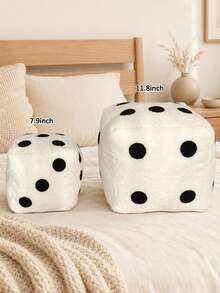 Dice Pillow - A Cute Dice-Shaped Decorative Pillow, Creative And Fun, Looks Exactly Like A Dice, Soft Plush Sofa Cushion, Perfect For Study Time And Game Night, Creative Home Decor Item - White - View 3