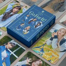 55pcs G-IDLE Photocards Go For It Album Support Cards, Multiple Styles, Double-Sided High-Definition Printing, Waterproof, Scratch-Resistant, No Residue, Suitable For Planner Decoration, Card Album Storage, Birthday, Holiday, Graduation, Back To School Season Gift, Limited Fan Collection - Dark Blue - View 2