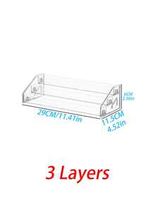 1pc/3/5/6/7 Tier Adjustable Transparent Plastic Glasses Display Stand, Modern Minimalist Style, Transparent Color, Stepped Design, Glasses Display Rack, Fashion Glasses Storage, Suitable For Bedroom Vanity, Store Window, Exhibition, Optical Shop - Transparent - View 11
