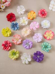 20/10/5pcs Girls Multicolor Artificial Silk Flower DIY Handmade Hair Clips Duck Mouth Clips Non-Damaging For Daily Use - Multicolor - View 2
