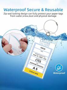 4PCS Cruise Luggage Tag Holders, Perfect Travel Companion For Smooth Embarkation! Must-Have Cruise Accessory To Protect Tags Against Tearing & Loss. - Clear - View 6