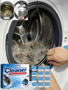 Jakehoe 1pc/12pcs Washing Machine Cleaning Tablets, Deep Cleaning Formula, Suitable For Top-Loading And Front-Loading Washing Machines. Effectively Removes Odors, Hard Water Stains, Limescale, Recommended For Monthly Regular Maintenance, Helps You Create A Clean And Fresh Living Environment; Also An Essential Laundry Tip For Renters, With Impressive Cleaning Results. - Shape - View 11