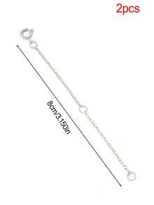 2pcs Stainless Steel Spring Clasp Extended Tail Chain Adjuster Chains For Connector Necklace Jewelry Making DIY Accessories - DIY Extension Chain - View 12