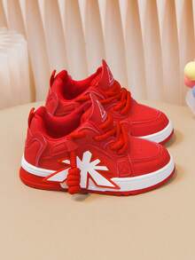 1 Pair Casual Fashion Kids' Popular Sports Skateboard Shoes Suitable For Multiple Occasions - Red - View 5
