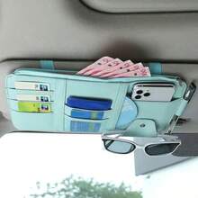 1pc Car Sun Visor Organizer Bag, Multifunctional Creative Minimalist Car Card Holder, Document Clip, Eyewear Storage Holder - Car Storage Clip - View 9