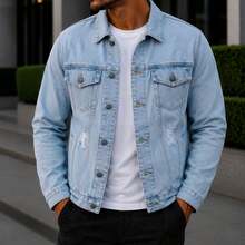 Men's Iron Button Twill Jacket - Clara con Puido - Ver 3