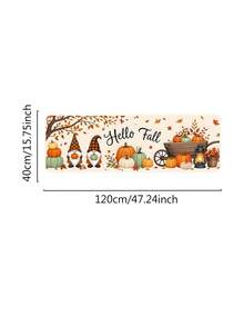 1/16Pcs Hello Fall Theme Doormat, Thanksgiving Door Mat, Printed With Nordic Faceless Gnome, Pumpkin, Maple Leaf Patterns, Autumn Harvest Festival Decor Mat, Welcome Kitchen Rug, Dirt-Resistant Floor Mat, Autumn Party Decoration - Multicolor - View 10